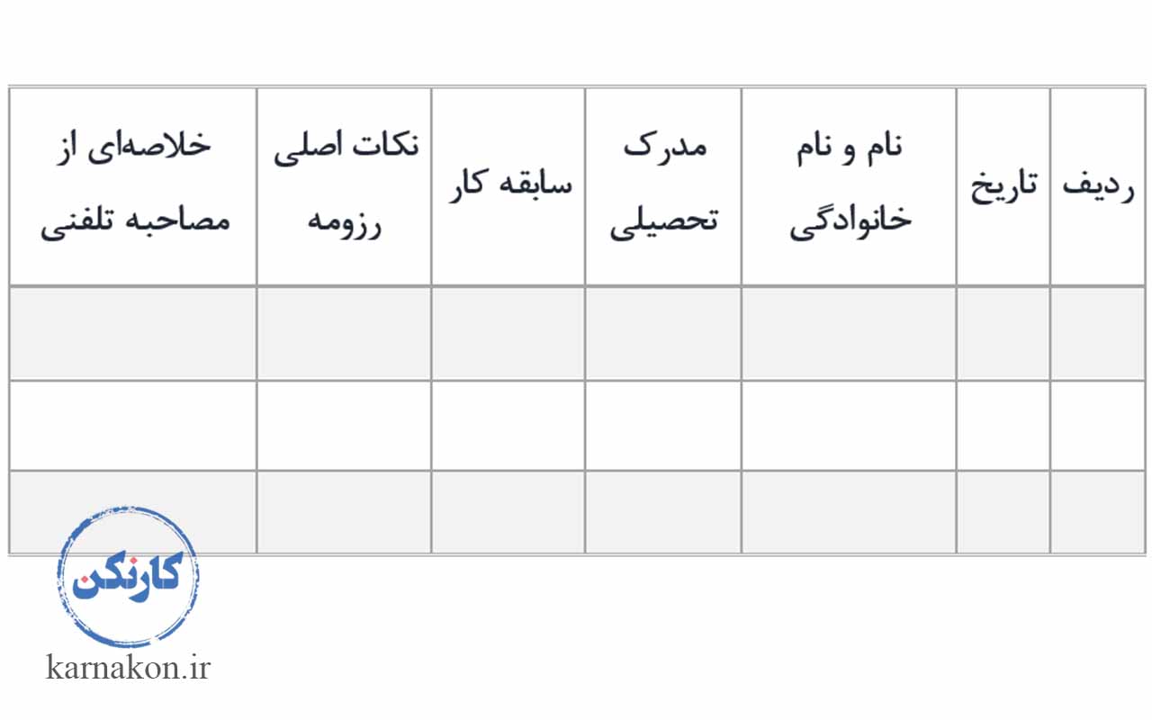 فرم مصاحبه