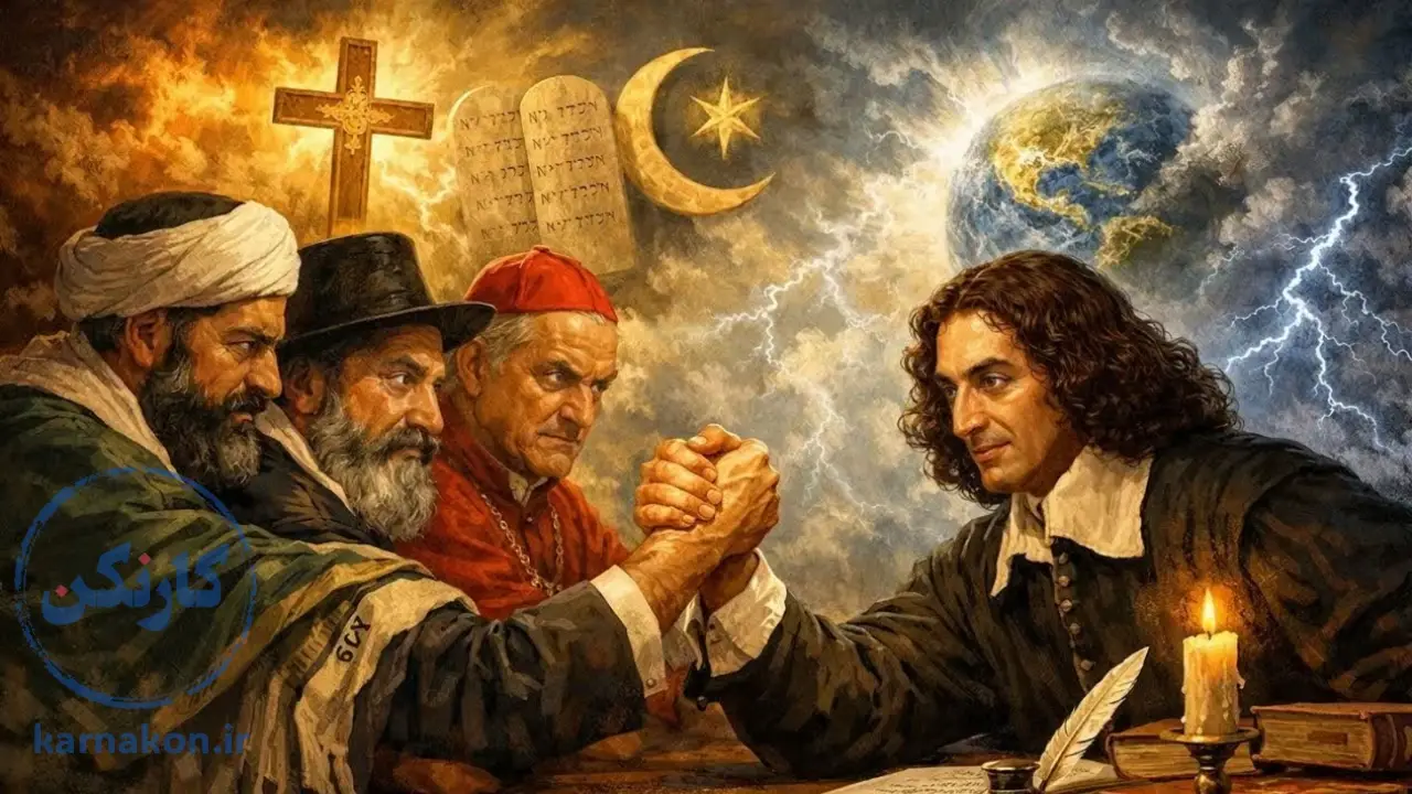 رویارویی باروخ اسپینوزا با ادیان ابراهیمی.